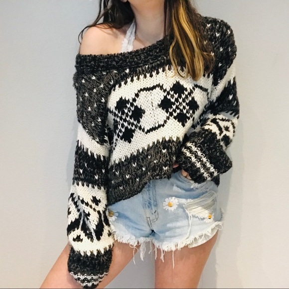 Free People chunky oversized pattern sweater - Picture 6 of 6